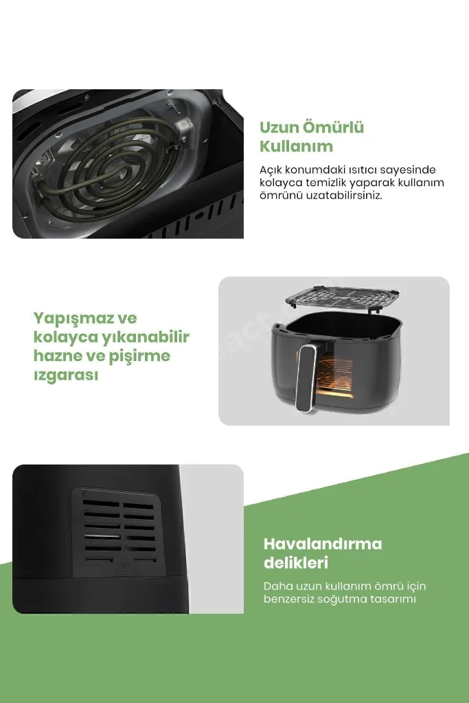 Bella 1700w Xl Dokunmatik Cam Kapaklı Aydınlatmalı 3kg Tartı Fonksiyonlu Airfryer Sıcak Hava Fritözü
