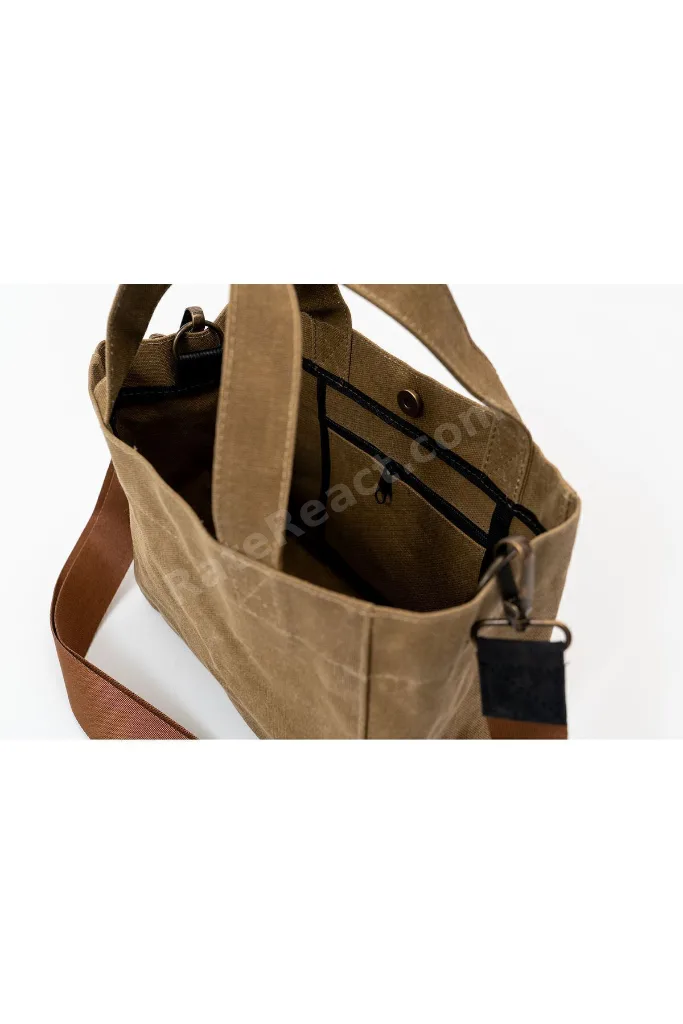 Kanvas Askılı Günlük Kullanım Omuz Ve El Çantası Tote Bag - Sert Kumaş