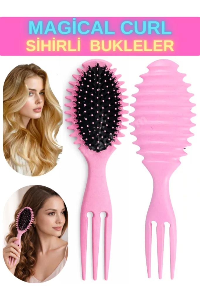 Kıvırcık Saç Tarağı Bukle Tarağı Saç Şekillendirme Seti Mucizevi Tarak Magical Curl Saç Fırçası