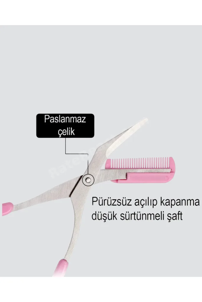 Profesyonel Taraklı Kaş Makası – Evde ve Salon Kullanımına Uygun NemereTechno