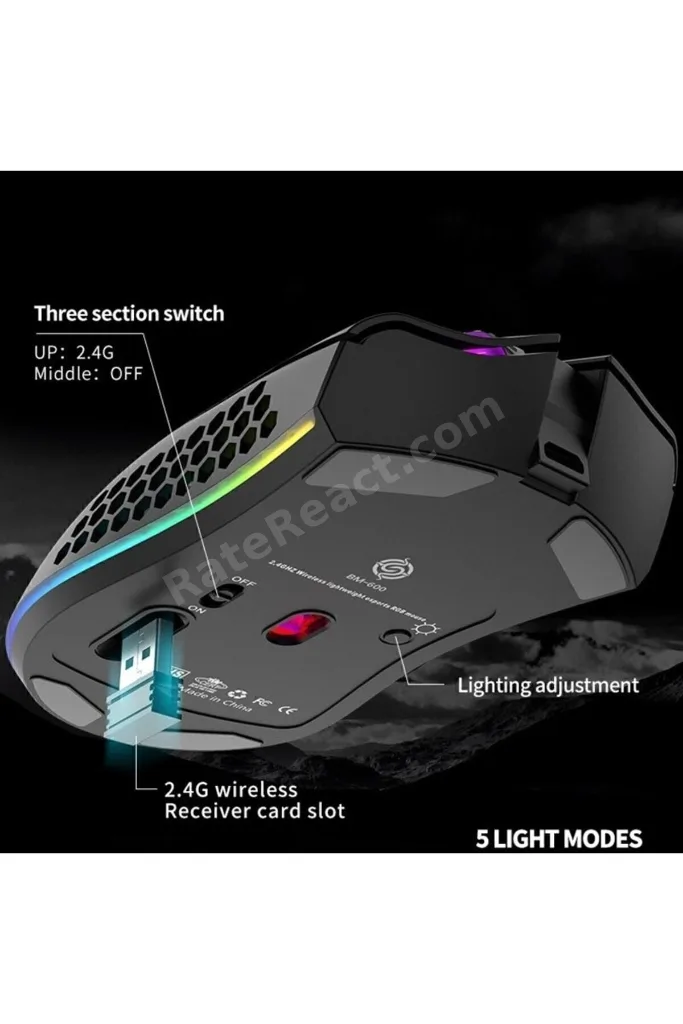 2.4g Kablosuz Wireless Sessiz Şarj Edilebilir Mause. Mini Ergonomik Led Aydınlatmalı .