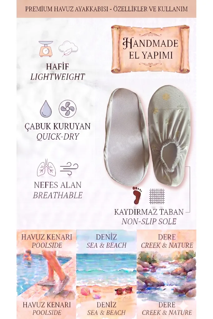 Kaydırmaz Taban Unisex Bebek Çocuk Deniz Ayakkabısı Havuz Patiği 36-37 Numara Modeller
