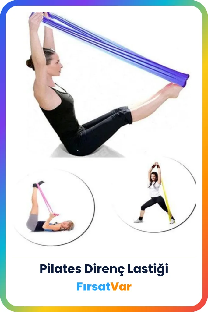 Pilates Bandı Direnç Aerobik Egzersiz Lastiği Orta Sertlikte Spor Öncesi Esneme Isınma