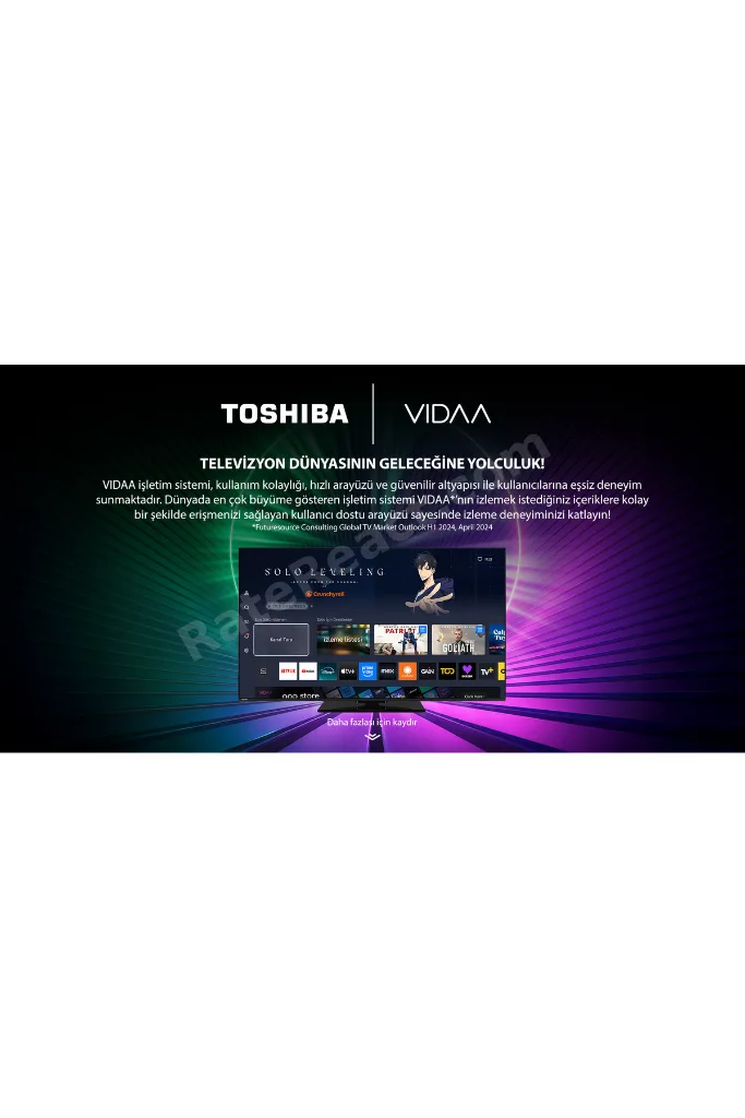 65UV3463DT 65" 165 Ekran Uydu Alıcılı 4K Ultra HD Smart Vidaa TV