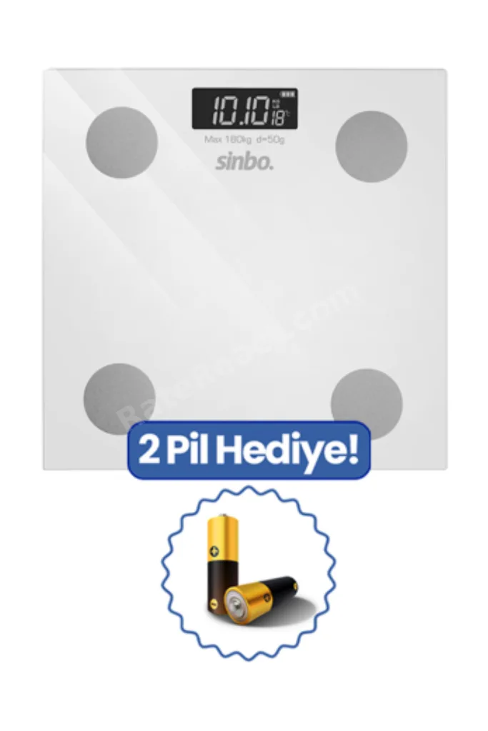 SBS-4471 Yağ Ölçer Fonksiyonlu Akıllı Bluetooth Baskül - 26 cm