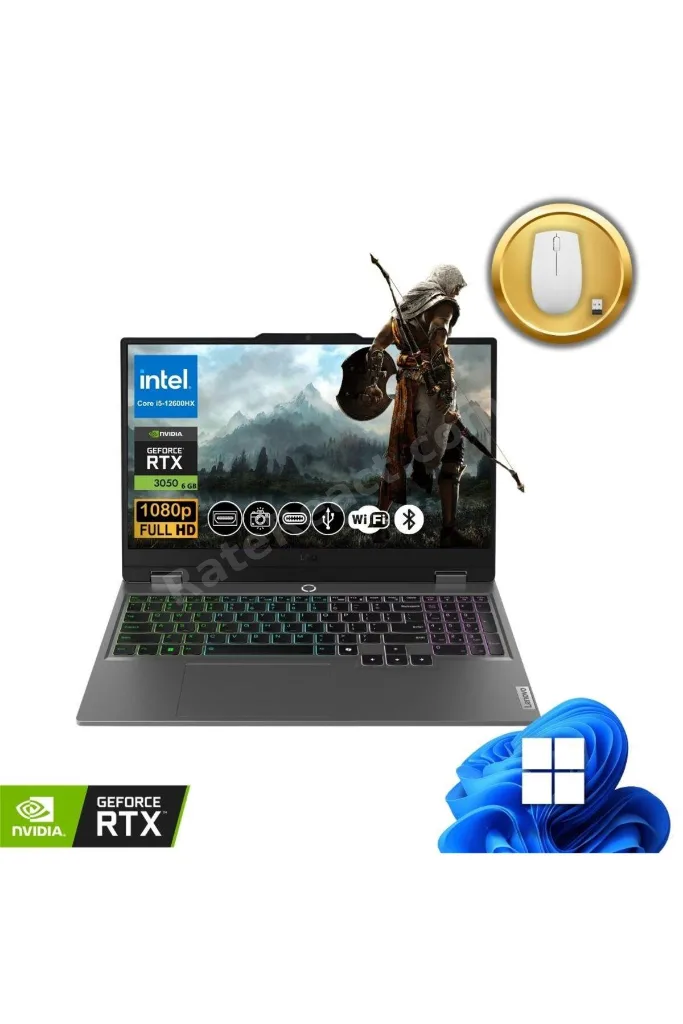 LOQ Gaming Notebook i5-12600HX 16GB RAM 2TB SSD RTX3050 6GB 15.6" FHD 144Hz IPS Win11Pro 83GS