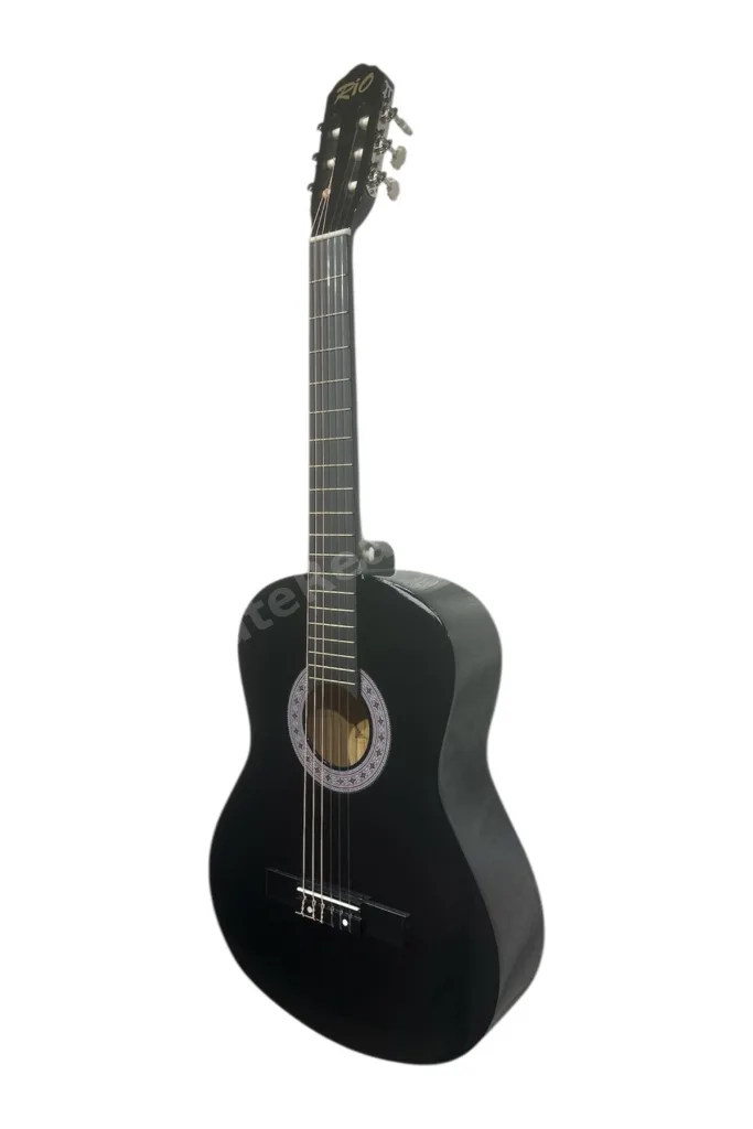 4/4 Siyah Sap Ayarlı Klasik Gitar Seti Kılıf Pena