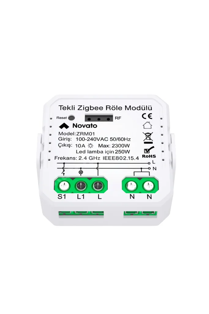 Zigbee Tek Çıkışlı Röle ( Tuya, Smart Life Uyumlu )