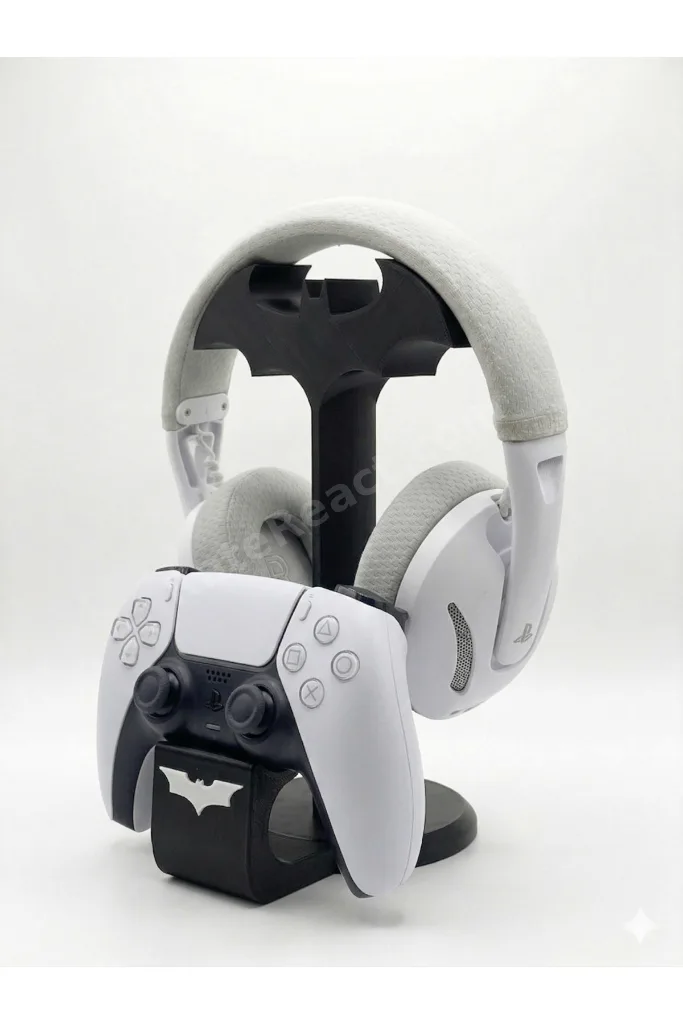 Batman Gamer Kulaklık Standı Xbox & Playtation Uyumlu Gamepad / Kol Tutucu Dekoratif 22 Cm Siyah