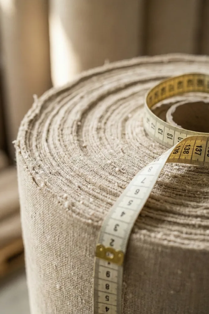 Yıkanmış Ham Naturel Keten Kumaş - 235 cm En - Organik - Doğal - Punch - Dikiş - Döşemelik Kumaş