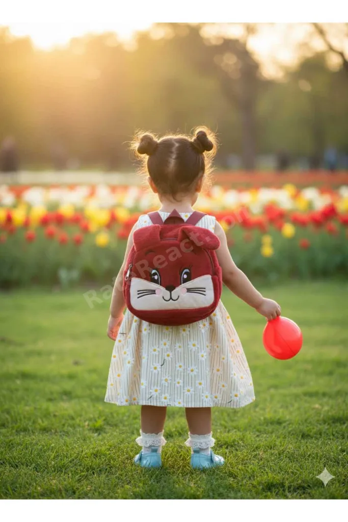 Peluş Sırt Çantası Kız Çocuk 2 Bölmeli Astarlı Figürlü En 22 Boy 25 Cm