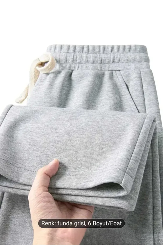 Kadın Bol Kesim Geniş Paça Oversize Siyah&Gri Pantolon Tarz Eşofman Altı