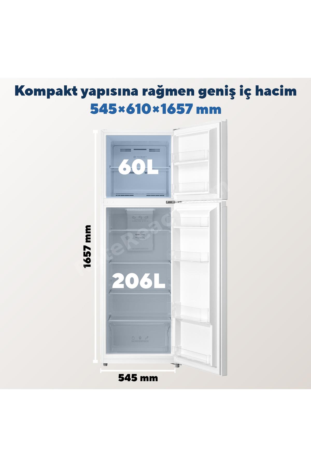 Çift Kapılı No Frost Buzdolabı 266l Htmf-270