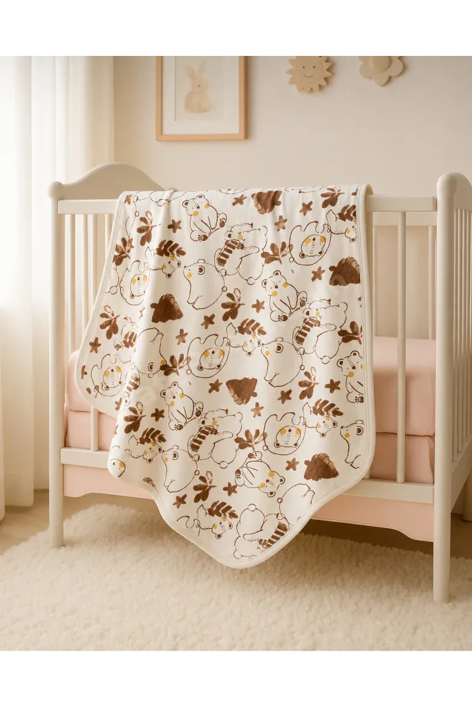 %100 Pamuk Bebek Battaniye 90 x 90 cm