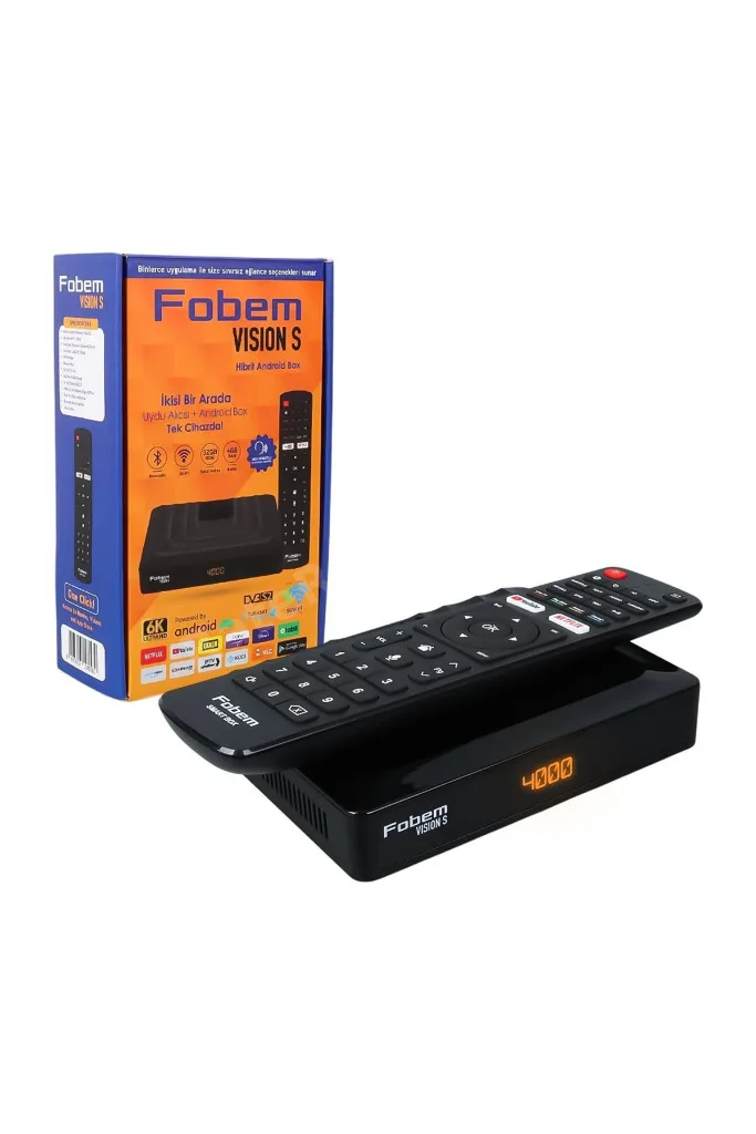 Vision S Hibrit Ses Komutlu Uydu Alıcılı Android 14 TV Box 4GB Ram 32GB Hafıza 1.5Ghz (Tunerli