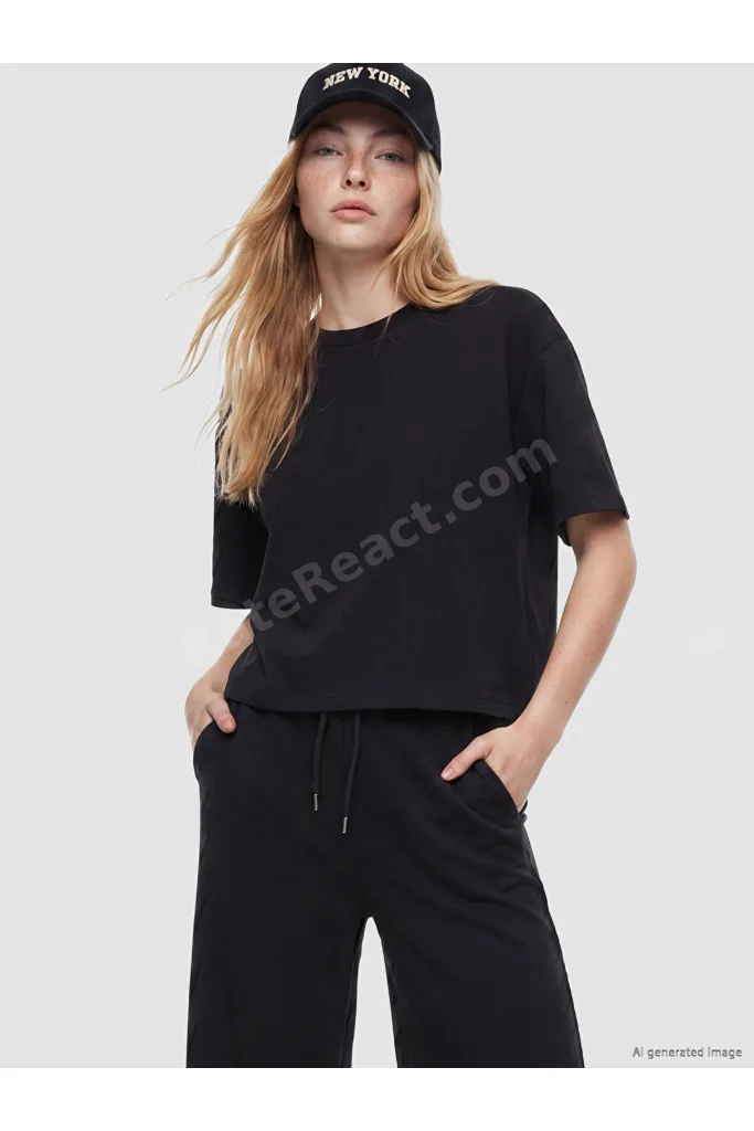 Siyah Soft Touch Oversize Kadın Tişört