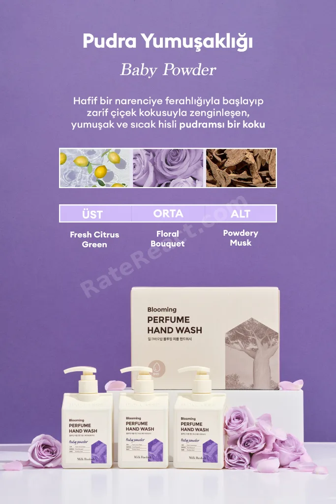 Nemlendirici ve Yumuşatıcı Parfümlü Sıvı Sabun Blooming Perfume Hand Wash (Baby Powder)