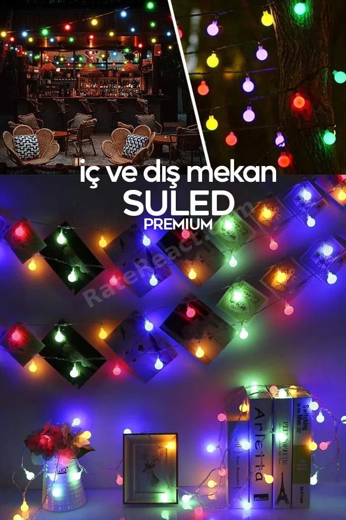 Rgb 5 Metre Topled 20 Led 220v Fişli Tak Çalıştır Dekoratif Iç Ve Dış Mekan Aydınlatma Süsleme Işığı
