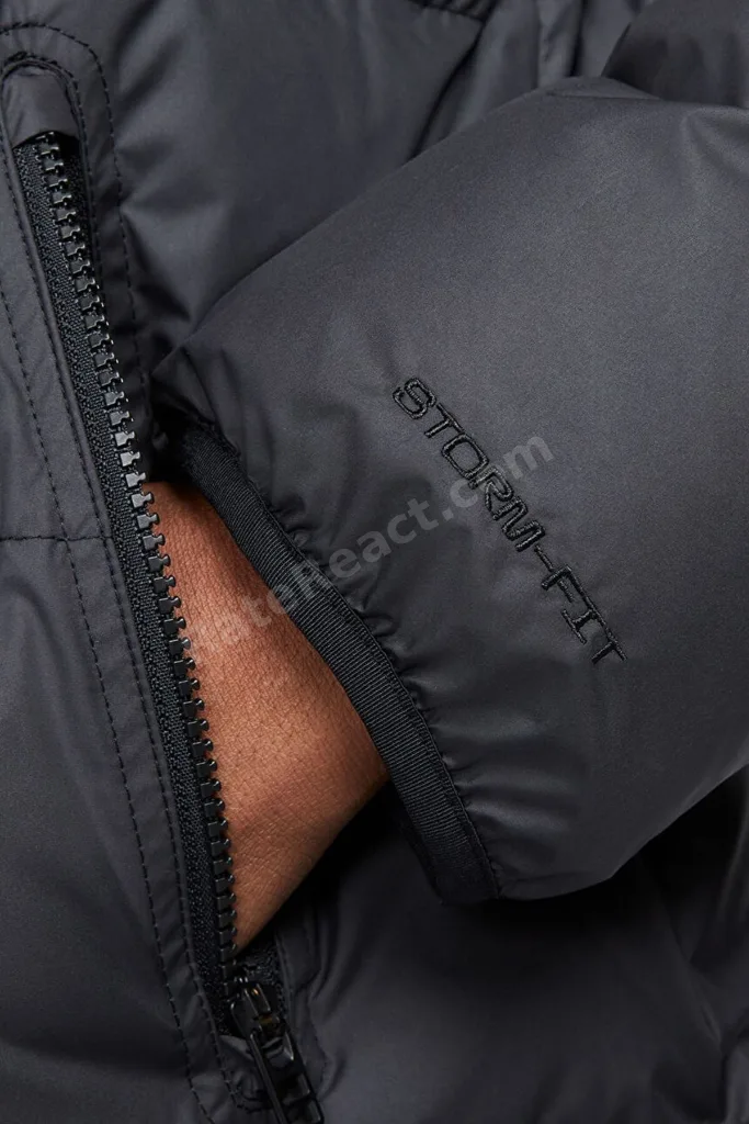Stormfit Windrunner Primaloft Synthetic Fit Parka Rahat Kalıp Sabit Kapüşonlu Erkek Parka Siya