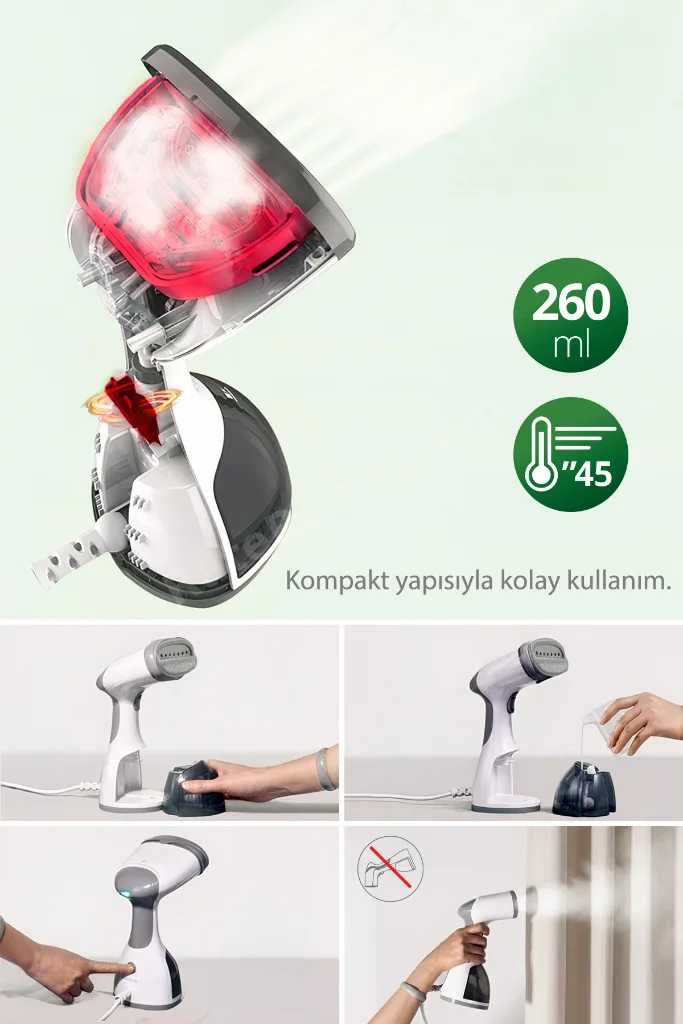 Ksı 650 1200w Portatif Buharlı Kırışık Giderici Dikey Ütü