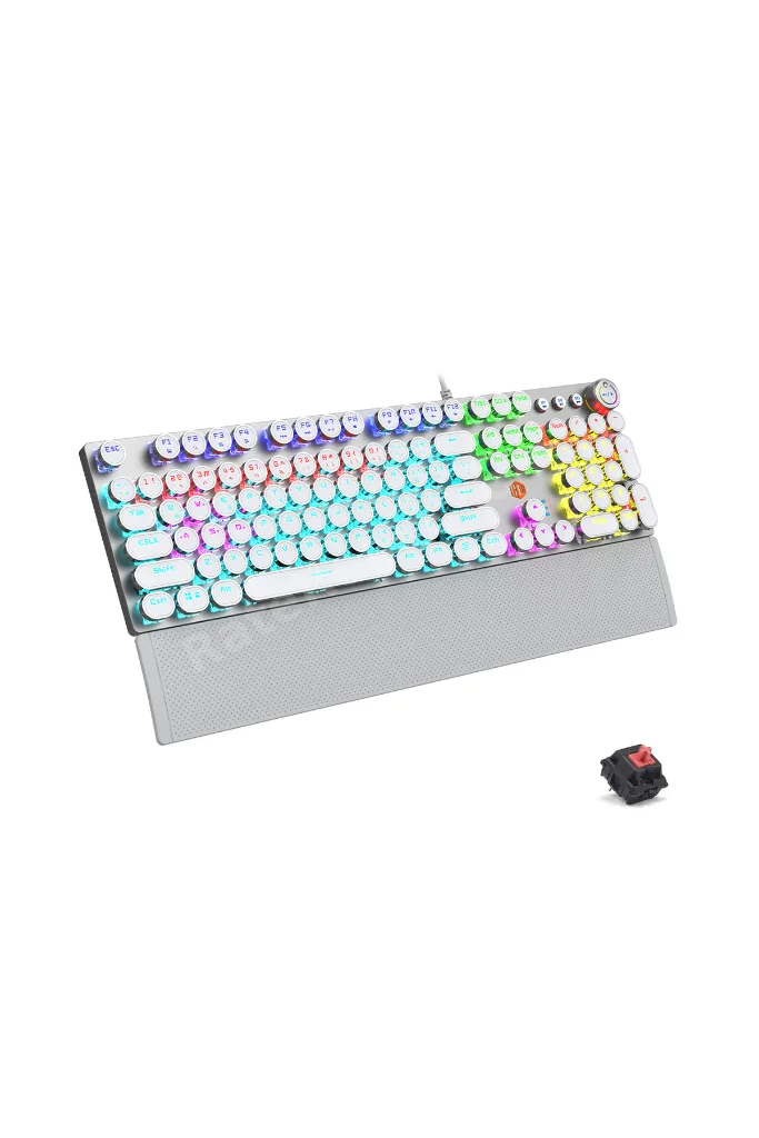 KG1102 USB Kablolu Red Switch Makro Tuşlu RGB Aydınlatmalı Mekanik Gaming Türkçe Q Metalik Klavye