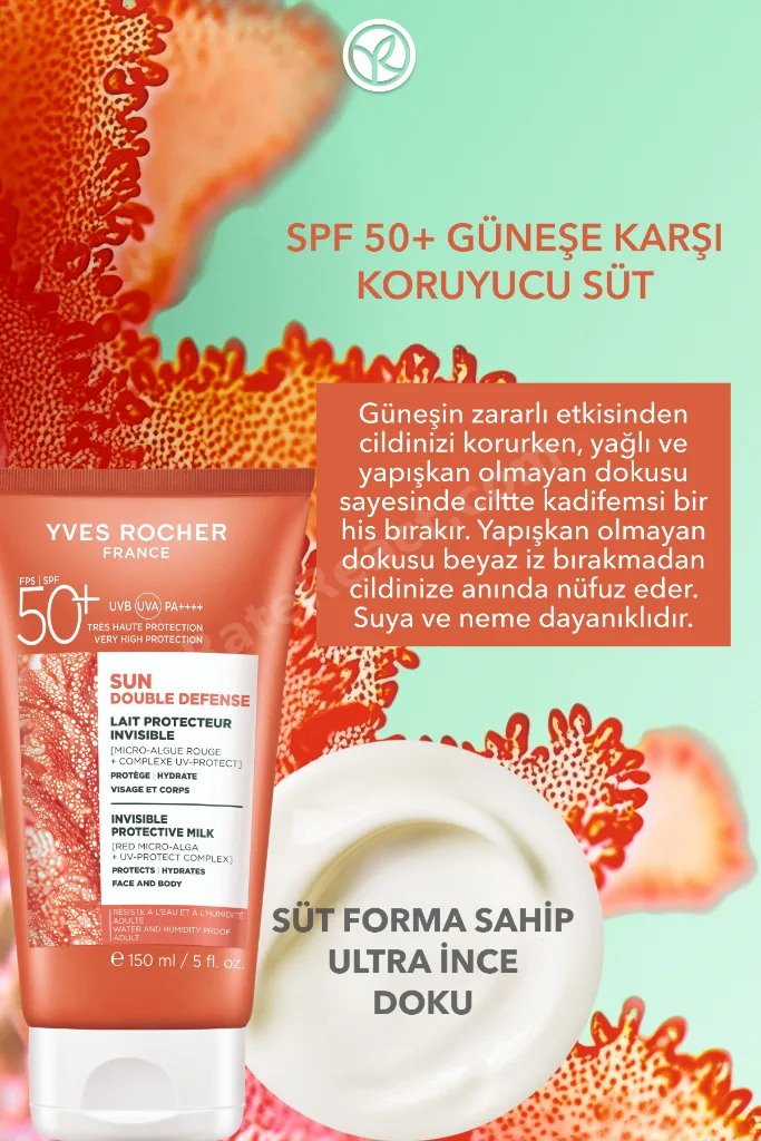 Sun Double Defense Cildi Anında Nemlendirici SPF50+ Korumalı Yüz ve Vücut Güneş Losyonu 150ml