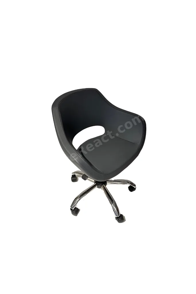 Krom Metal Ayaklı Deri | Ofis, Çocuk Odası Çalışma Sandalyesi (Ayarlanabilir) MONACO
