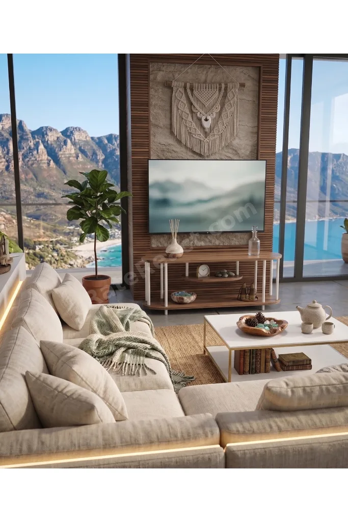 Çevir-Kur TV Ünitesi, 2 Katlı Televizyon Sehpası, Minimalist, Dayanıklı, TV Standı Ahşap Beyaz