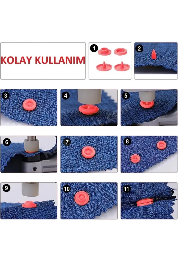 Kaliteli T5=12,4 Mmdikişsiz Çıtçıt Seti, 15 Renk X 10 Takım= 150 Adet, Plastik Çıt Çıt Seti