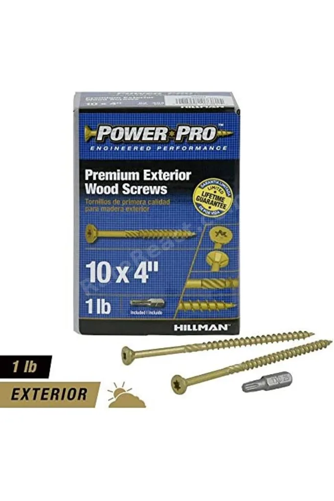 TTKTEKNOLOJİ Power Pro 48604 Ahşap Vidalar, 10 x 4 inç, Premium Dış Mekan Güverte Vidaları, Paslanma