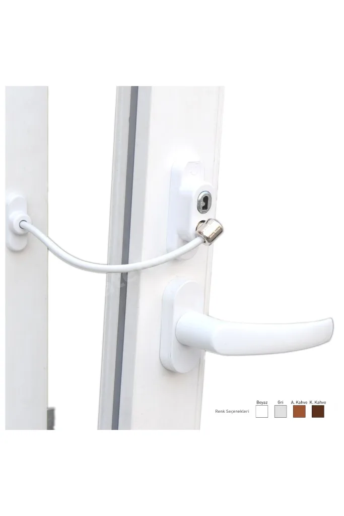 Anahtarlı Halatlı Pvc Kapı Pencere Emniyet Kilidi (5311) IEGRS4-MRS45
