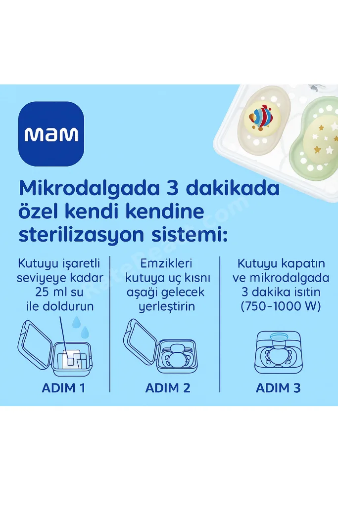 Orijinal l Emzik 2'li Set I Sterilize Kutuda I 0-6 Aylık I Tavşan/Ceylan