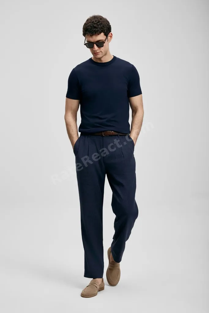 111090156 Tıno Erkek Modal Karışımlı T- Shirt Erkek T-Shirt LACİVERT