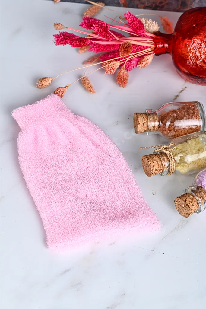 Banyo Sabunluk Köpük Ve Masaj Lifi Kesesi Pembe