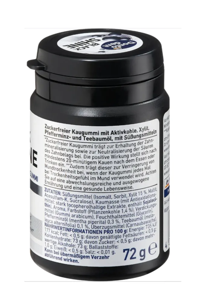 Dontodent Black Shine Aktif Karbonlu Şekersiz Çiğneme Sakızı 50 Adet Nane Aromalı
