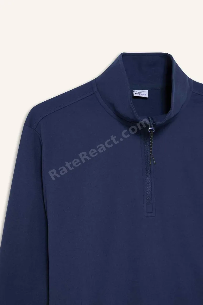 Standart Fit Dik Yaka Yarım Fermuarlı Polar Sporcu Sweatshirt F2302AX25WN