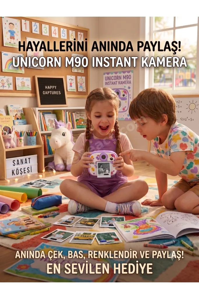 Şipşak Çocuk Fotoğraf Makinesi - Mürekkepsiz Termal Baskılı HD Dijital Kamera