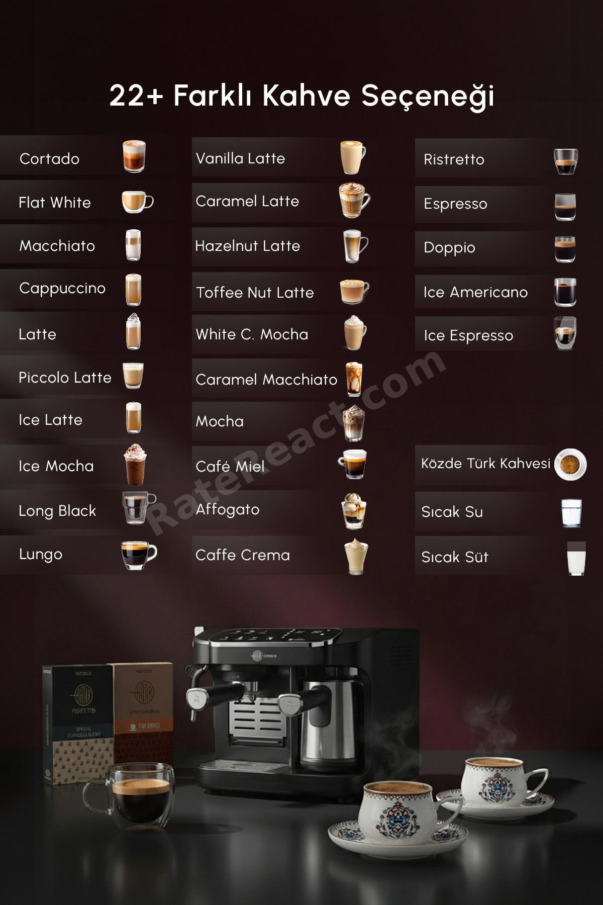Hatır Perfetto Dijital ve Dokunmatik Ekranlı Çelik Cezveli Espresso ve Türk Kahve Makinesi