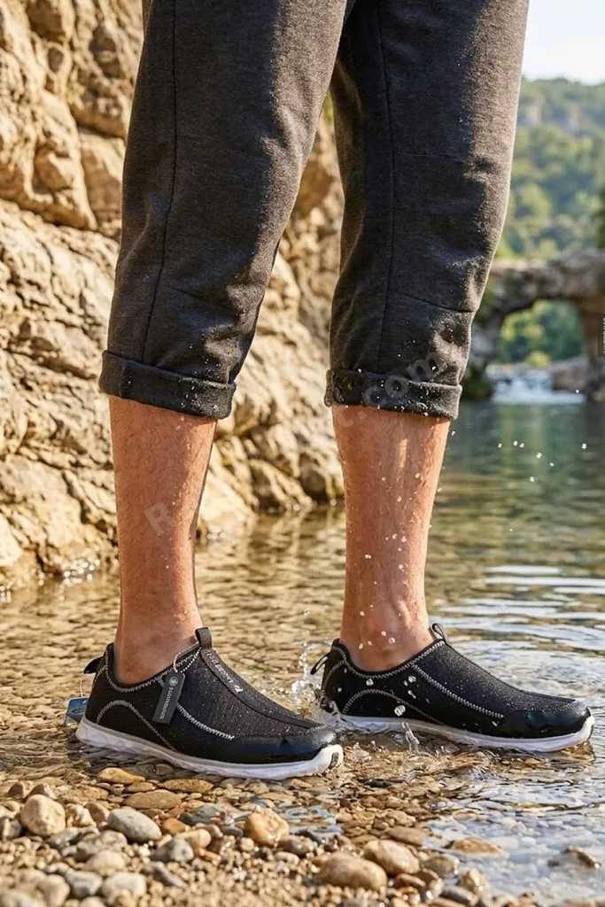 Erkek Siyah/Gri Deniz Ayakkabısı Hafif Aqua Spor Ayakkabı