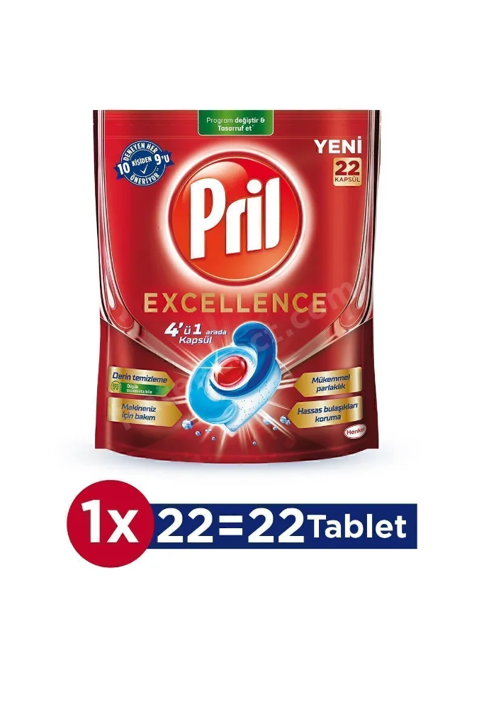 Excellence 4'ü 1 Arada 44 Kapsül (2x22 Paket) - Yoğun Bulaşık Temizliği