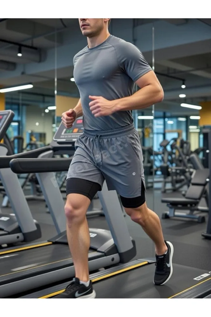 2 In 1 Şort Hızlı Kuruma Micropoly telefon cep'li havluluk Gym Ve Fitness Ekstra İç File Astarlı Outdoor Taytlı Şort