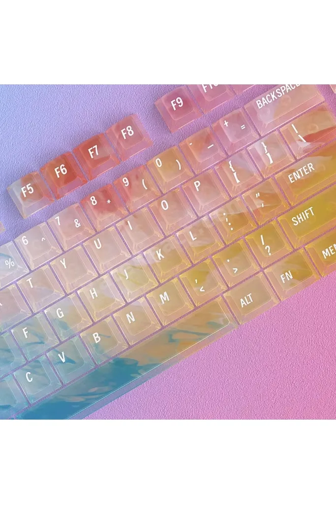 Nebula bulutu Keycaps Renkli Sisli Mekanik RGB Klavye Tuş Takımı