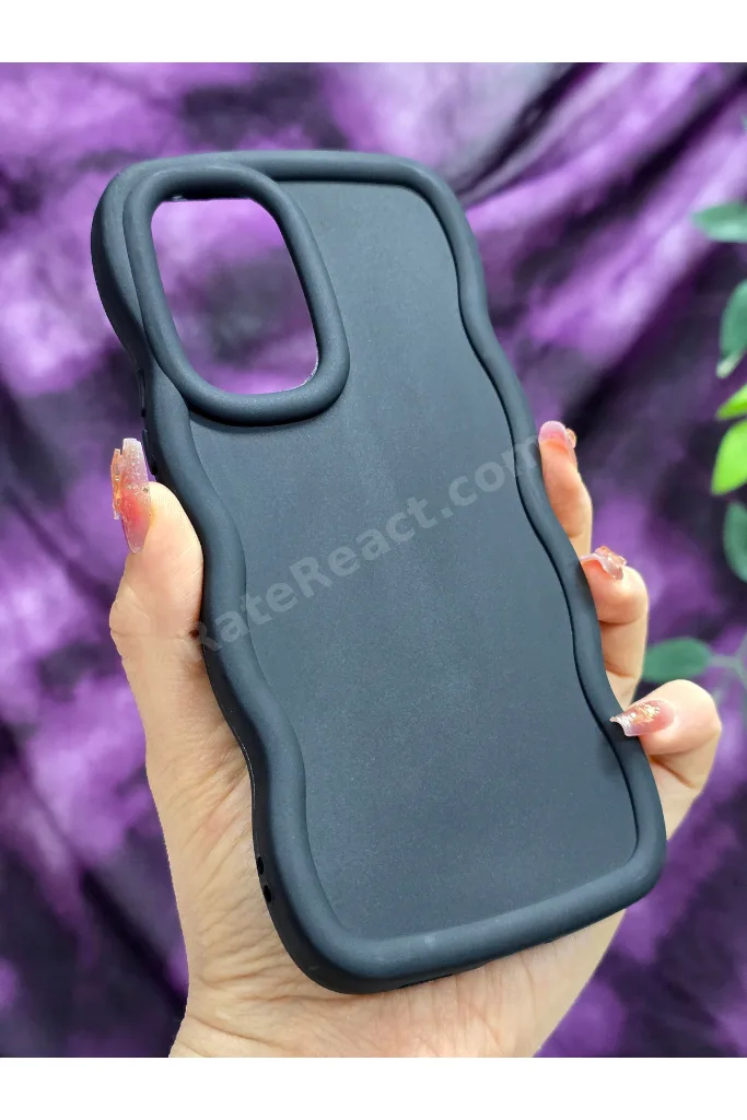 Samsung Galaxy A53 Uyumlu Yumuşak Dokulu Dalga Kenarlı Mat Siyah Kılıf