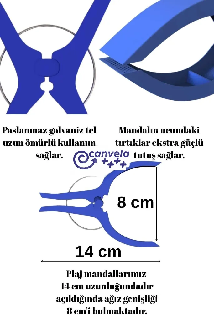 6 Adet XXL Büyük Boy Şezlong Plaj Havlu Mandalı Halı Asma Battaniye ve Havlu Tutucu Mandal
