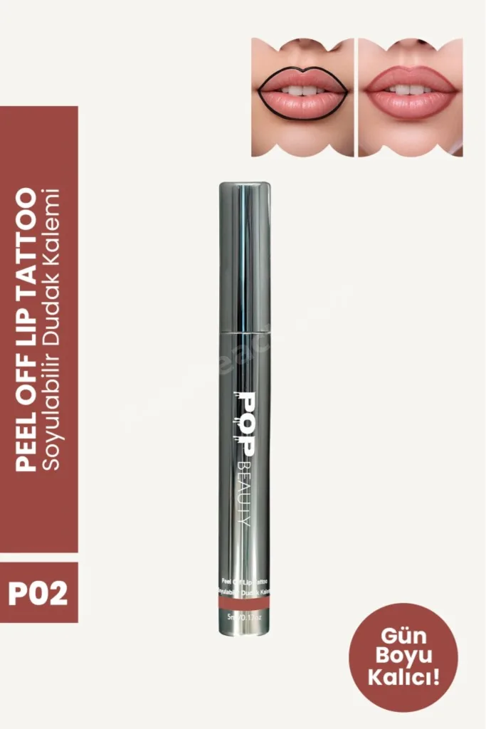 Soyulabilir Dudak Kalemi - Peel-Off Lip Tattoo, PO2, BORDO