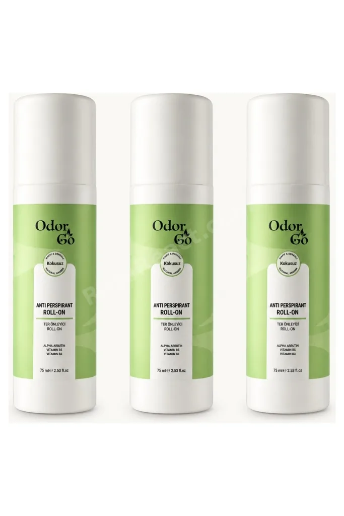 Doğal Roll-On Deodorant 3'lü Paket - Ter Kokusu Önleyici Leke Bırakmayan (Bitkisel/VEGAN) 3x75ml