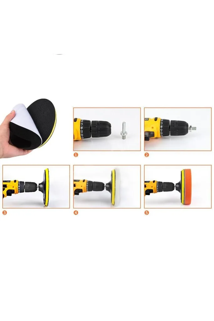 Pasta Cila Polisaj Süngeri Pedi Seti 115 Mm Otomotiv Parlatıcı (11 PARÇA)