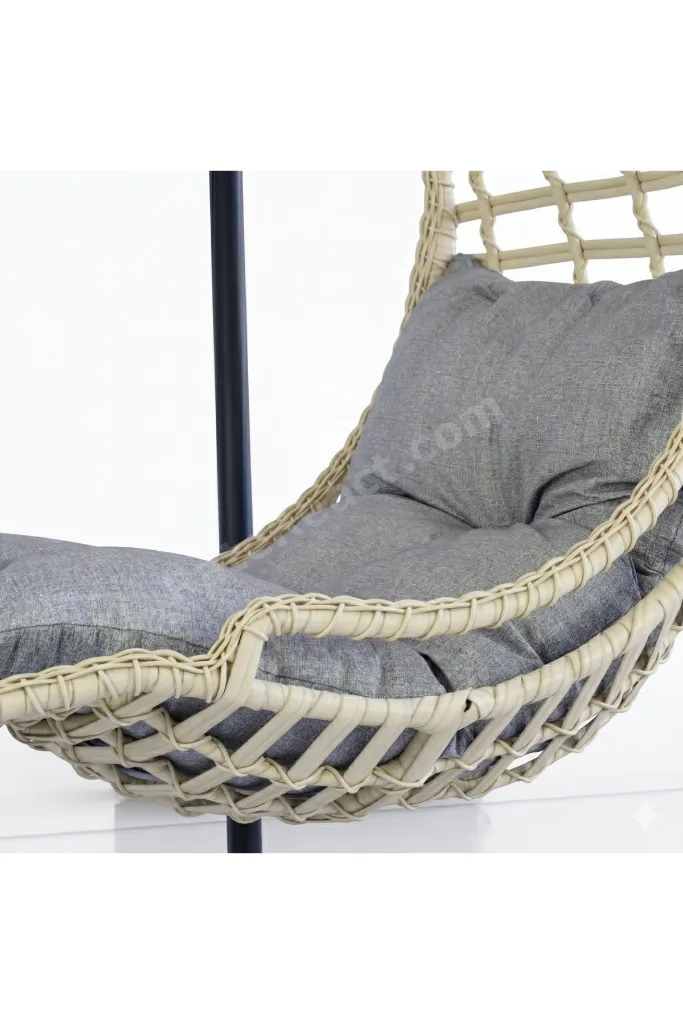 Relax Rattan Tek Kişilik Ayak Uzatmalı Balkon Bahçe Salıncağı