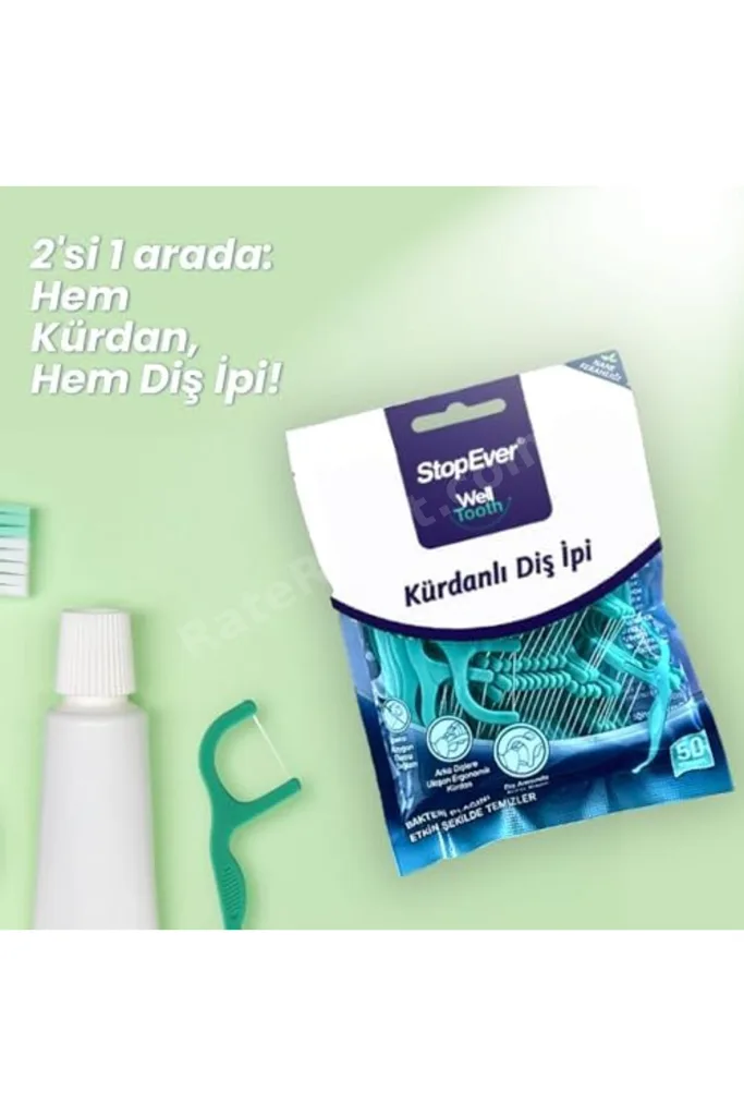 TTKTEKNOLOJİ Stopever Nane Ferahlığı Kürdanlı Diş İpi 50 Adet (1 X 50 Adet) TTKTEKNOLOJİ 2026 395519