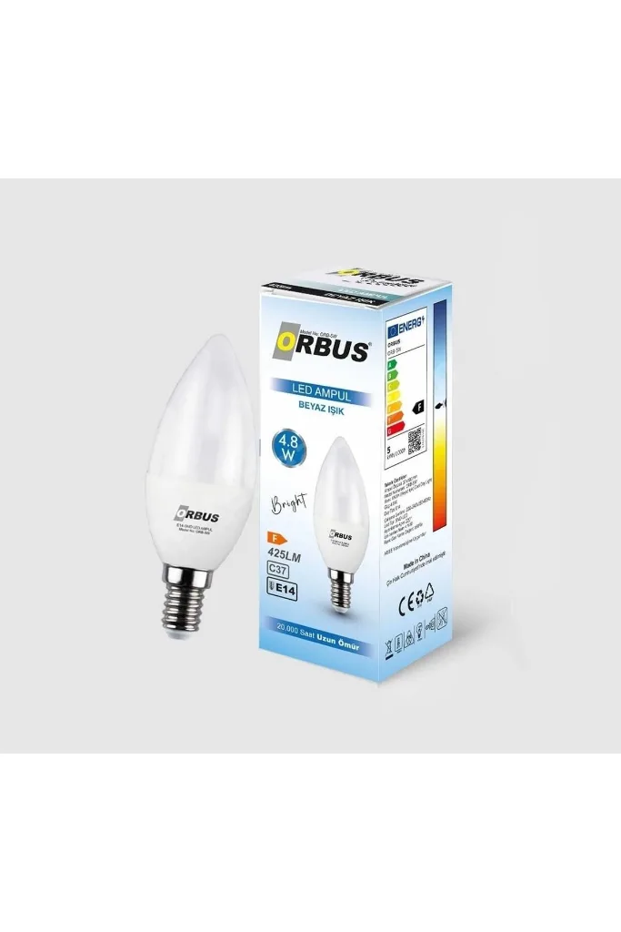 Bright E14 LED Ampul 4.8W | 6500K Beyaz Işık, 425 lm | Yüksek Verimli & Uzun Ömürlü Aydınlatma